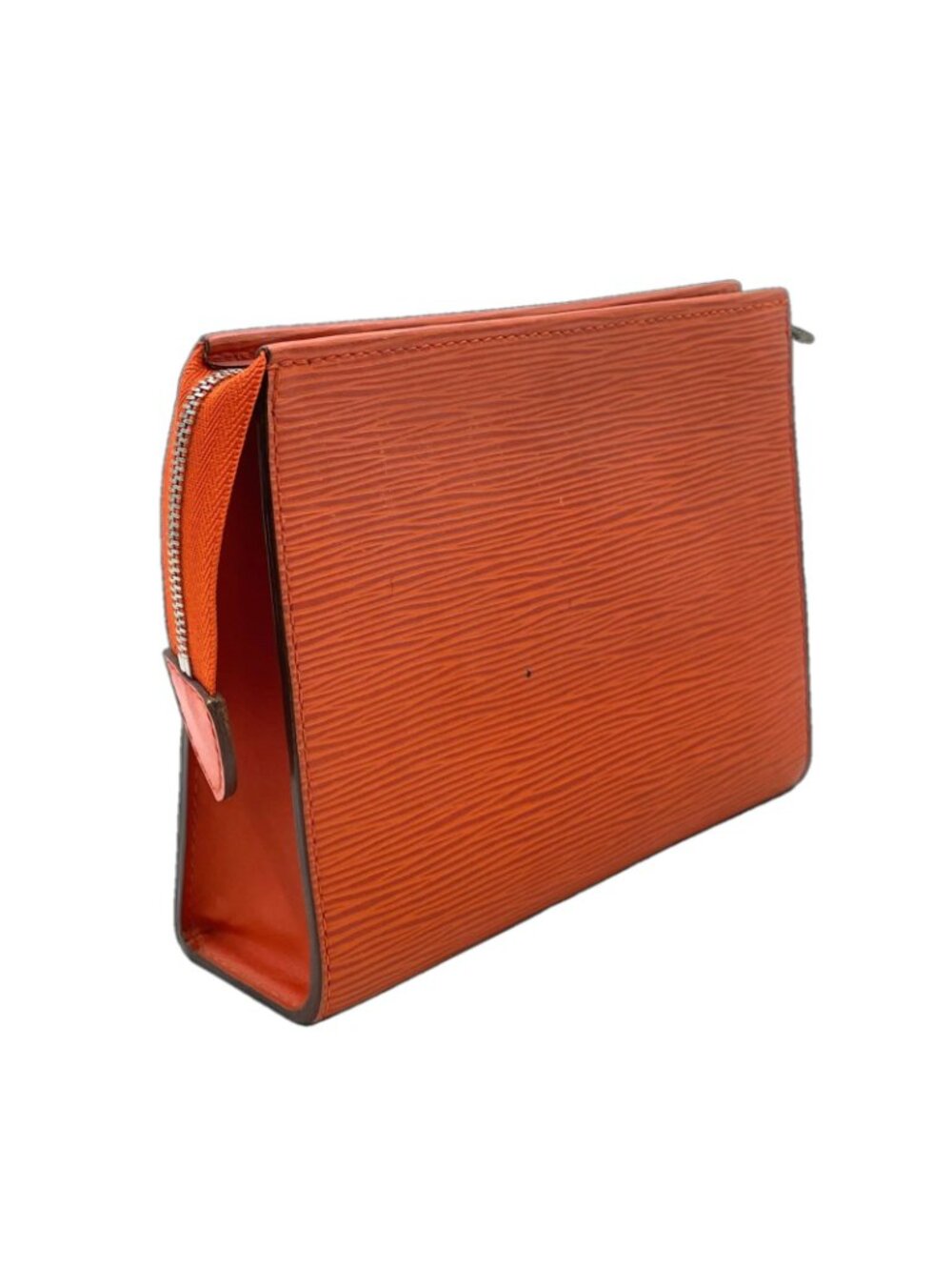 Louis Vuitton Poche Toilette Epi Leather Orange Pouch Silver - Picture 2 of 15